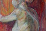 Jeune modèle - Pigments sur bois - 44 x 55